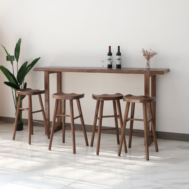 Modern Bar Table Set 1/2/4/5 Pieces Rectangle Bar Table with Wooden High Stools 5 Pieces: Table, 4 Stools Clearhalo 'Bar Furniture' 'furn' 'furn_home_bar_bar_sets' 'Furniture' 'Home Bars & Bar Sets' 'home_bar_bar_sets' 'Kitchen & Dining Furniture' 5797059