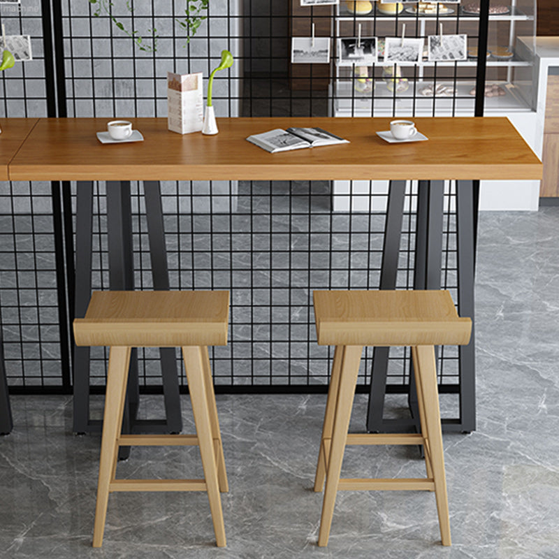 Modern Rectangular Pub Table Set 1/2/3 Pieces Wooden Counter Table with Backless Stools 3 Pieces: Table, 2 Stools Clearhalo 'Bar Furniture' 'furn' 'furn_home_bar_bar_sets' 'Furniture' 'Home Bars & Bar Sets' 'home_bar_bar_sets' 'Kitchen & Dining Furniture' 5797169