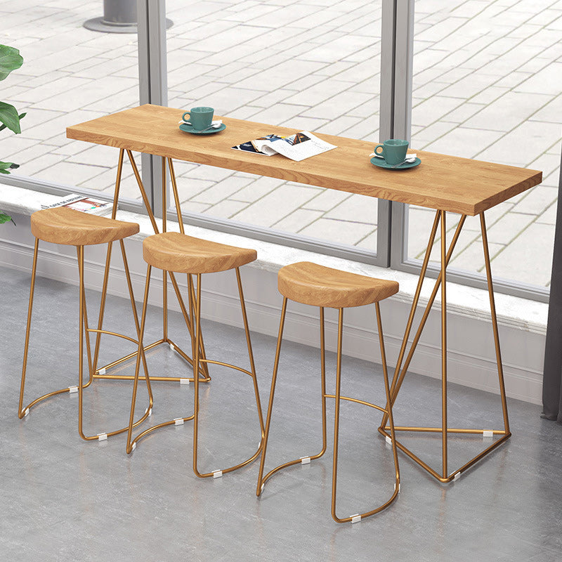 Glamstil 1/2/4 Stücke Tisch Set Rechteckstange mit hohen Holzhodern für Zuhause