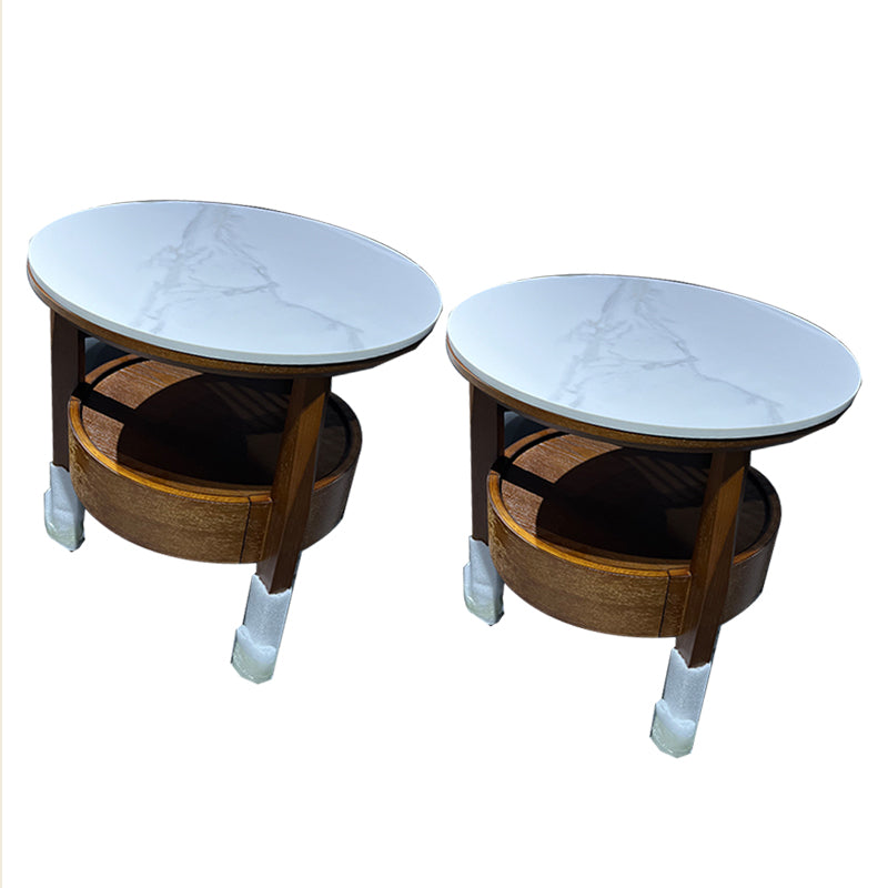 Comodino a scaffalatura da tavolo da notte in legno massiccio contemporaneo per camera da letto