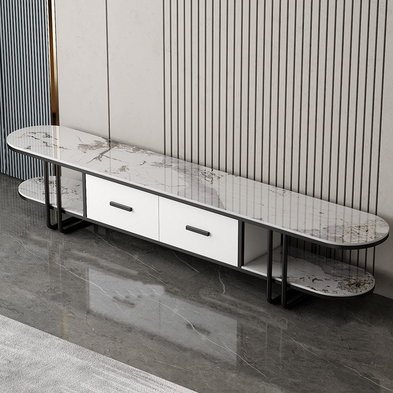 Hedendaagse Slate Top TV Media Console 2 Lades TV Stand Console