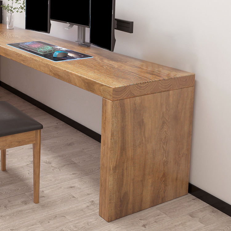 Solid Wood L-Shape Writing Desk Brown 29.6-inch High Office Desk for Home and Office Clearhalo 'furn' 'furn_office_desk' 'Furniture' 'Office Desks' 'Office Furniture' 'office_desk' 5800023