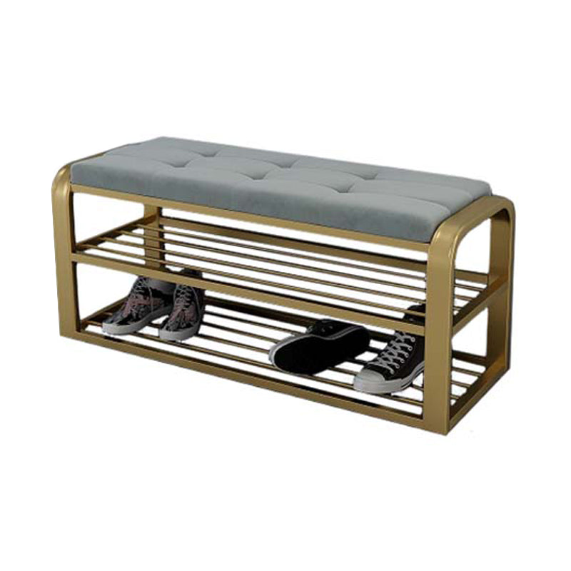 Modern Shoe Storage Bench Velvet Foam Bench with Legs for Living Room Dark Gray Clearhalo 'Benches' 'Chairs & Seating' 'furn' 'furn_benches' 'Furniture' 'Living Room Furniture' 5801812