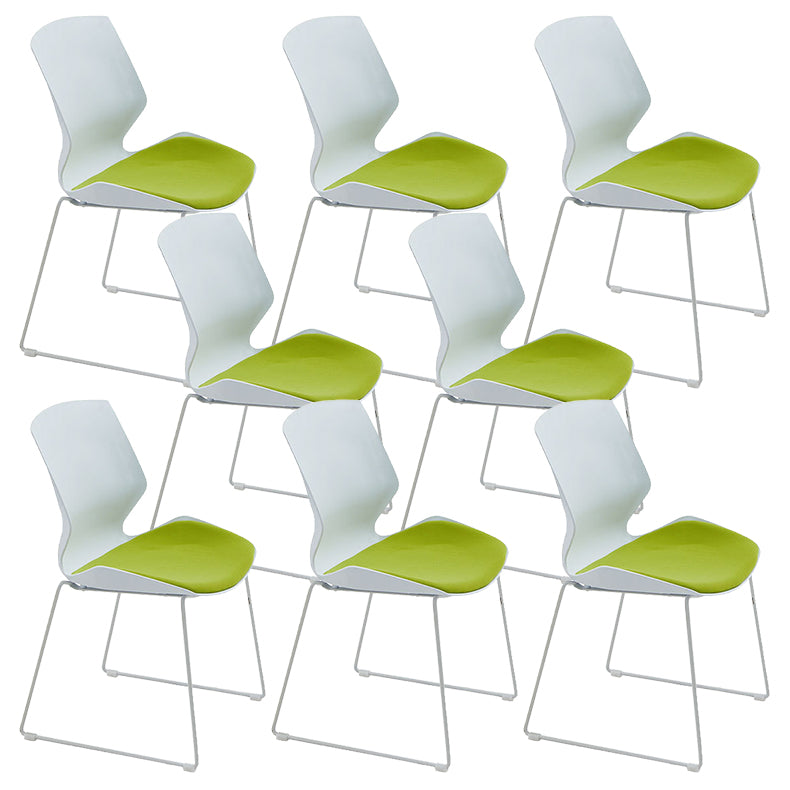 Sedia da ufficio imbottita moderna senza braccio senza ruote sedia da ufficio in plastica