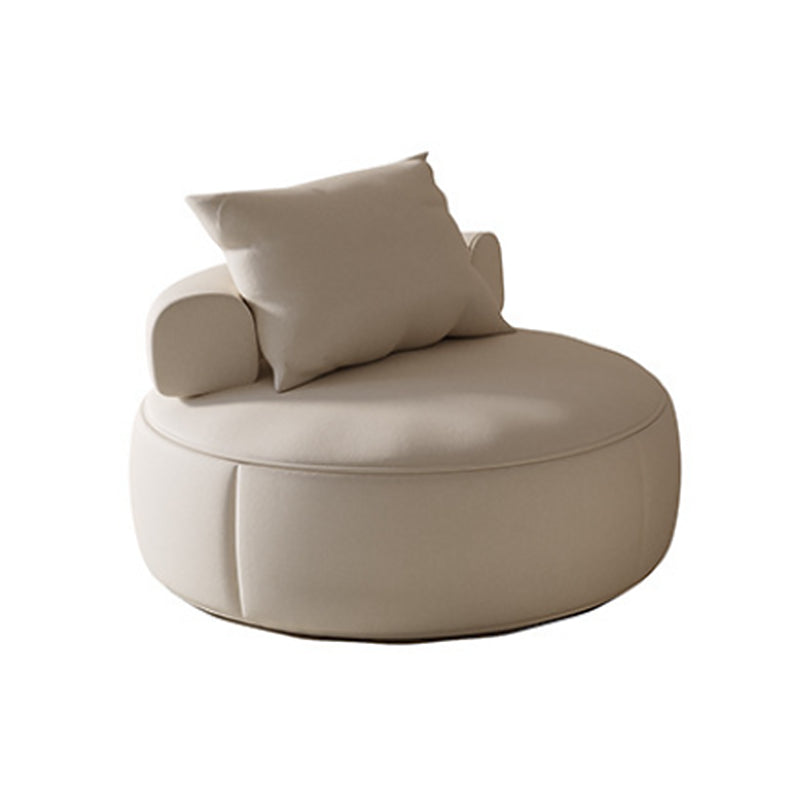 Nordic Style Handless Imitation Leather Curved Back Parsons Chair Off-White Clearhalo 'Accent Chairs' 'accent_chairs' 'Chairs & Seating' 'furn' 'furn_accent_chairs' 'Furniture' 'Living Room Furniture' 5802710