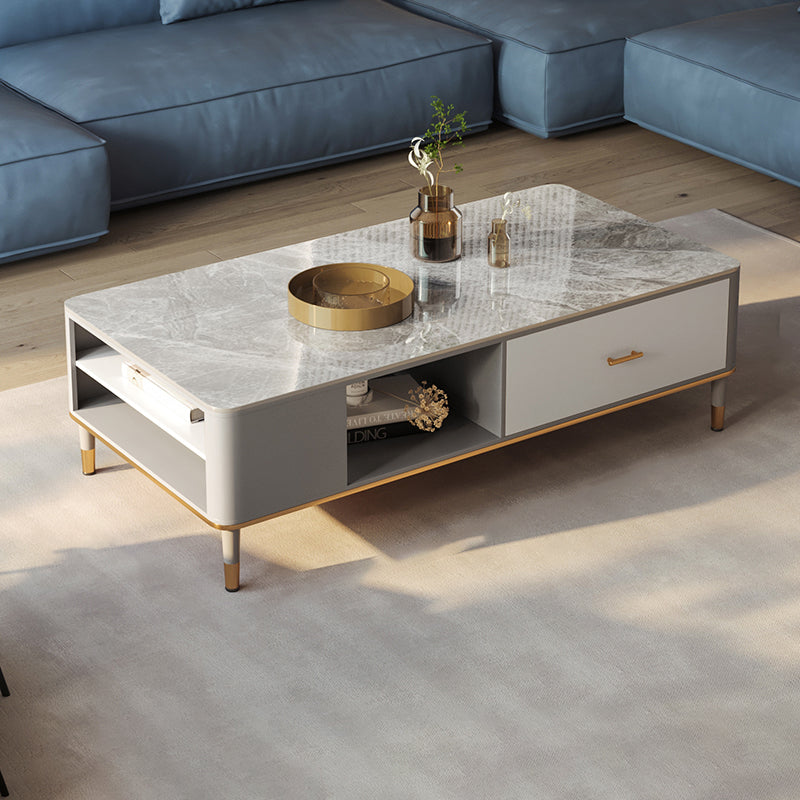 Glam 4 -benen salontafel leisteen rechthoekige salontafel ingesteld voor huis