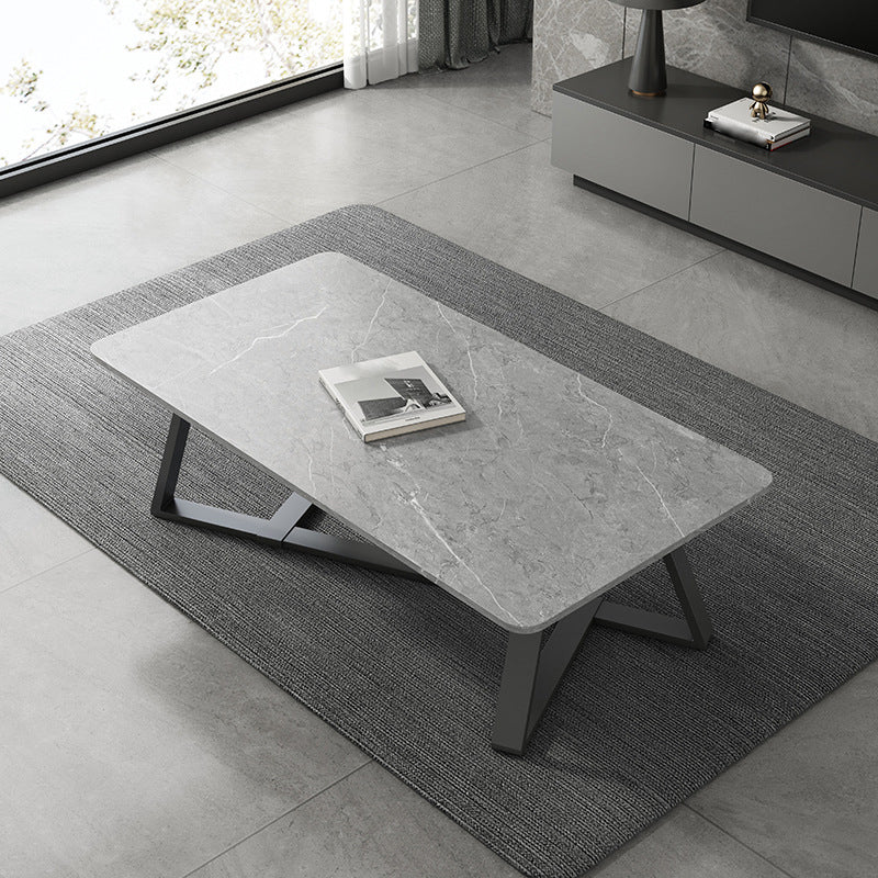 Cross Legs Coffee Table Minimalist Solid Wood Rectangular Coffee Table