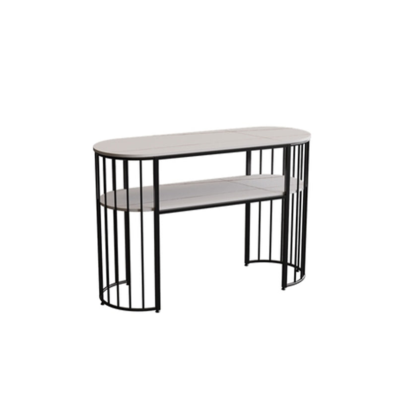 Console glam in pietra da 11 "tavolo da divano console ovale per sala