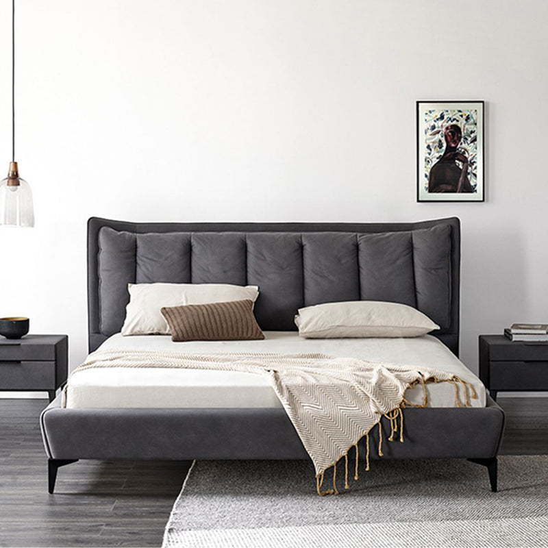 Letto a Wingback in pelle finta da 44,49 pollici contemporanei con testiera