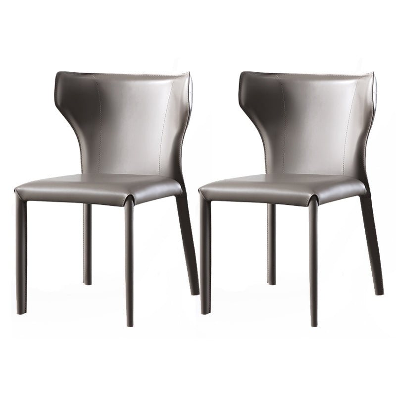 Modern Leather Dining Chair Wingback Dining Side Chair for Restaurant