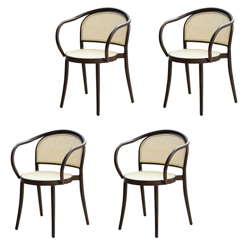 Scandinavian Arm Open Back Chairs for Home Wood Dining Chairs Walnut 4 Piece Set Clearhalo 'Dining Chairs' 'Dining Tables & Seating' 'dining_chair' 'furn' 'furn_dining_chair' 'Furniture' 'Kitchen & Dining Furniture' 5806784