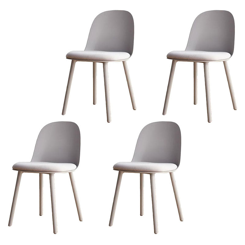 Upholstered Dining Chairs Nordic Style Armless Solid Back Chair