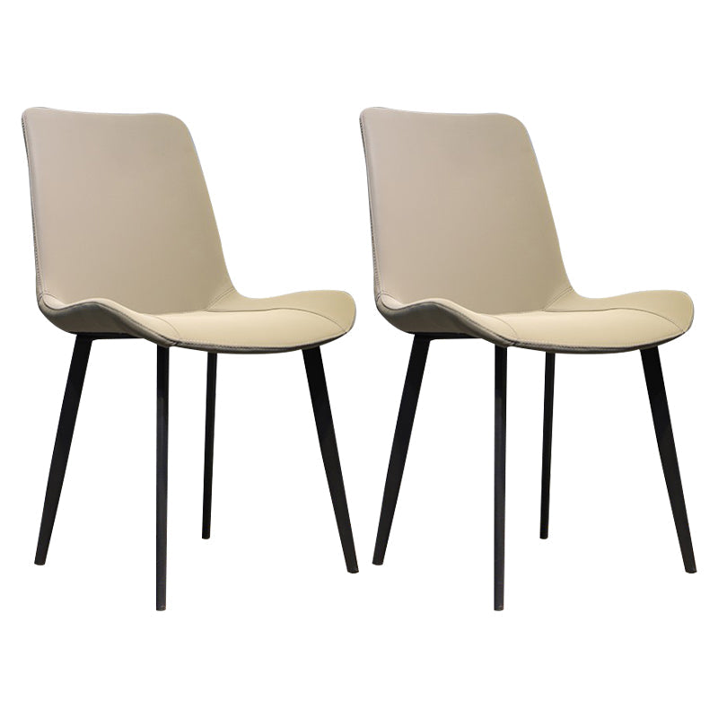 Solid Back Side Chair Contemporary Metal Indoor-Outdoor Chair