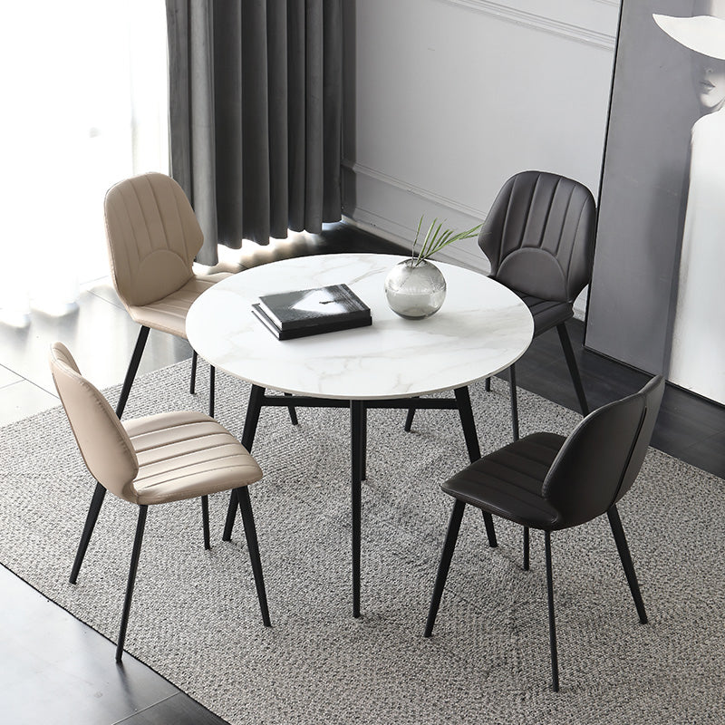 Contemporary Dining Furniture Set 1/2/3/5 Pcs Sintered Stone Dining Table and Chairs