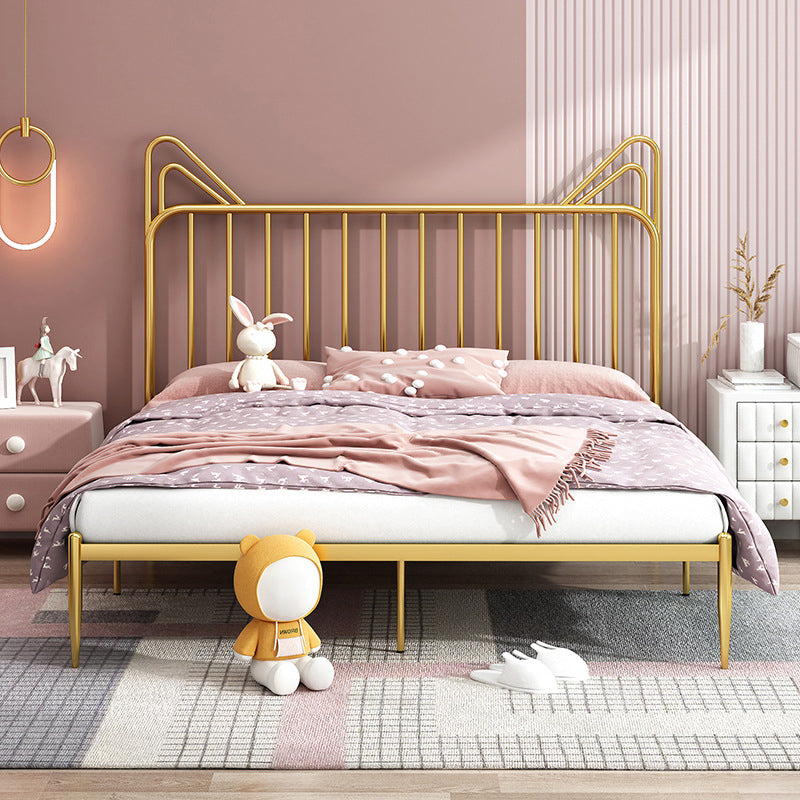Glam Open-Frame Bed with Rectangle Headboard Metal Frame Bed Gold Clearhalo 'Bedroom Furniture' 'Beds' 'furn' 'furn_beds' 'Furniture' 5809403