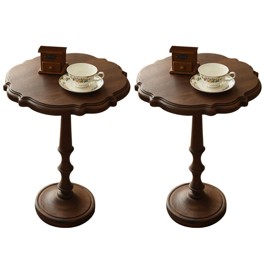 Tavolo rotondo in legno massiccio con base a base di piedistallo Base laterale in stile country francese