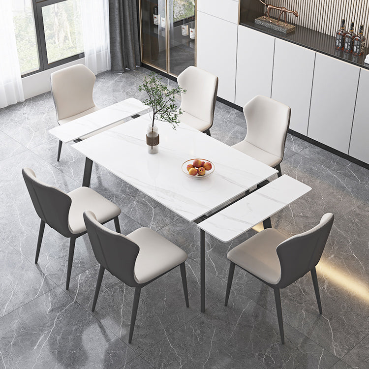 Mesa de comedor industrial con extensión de hojas Mesa de comedor base de metal negro