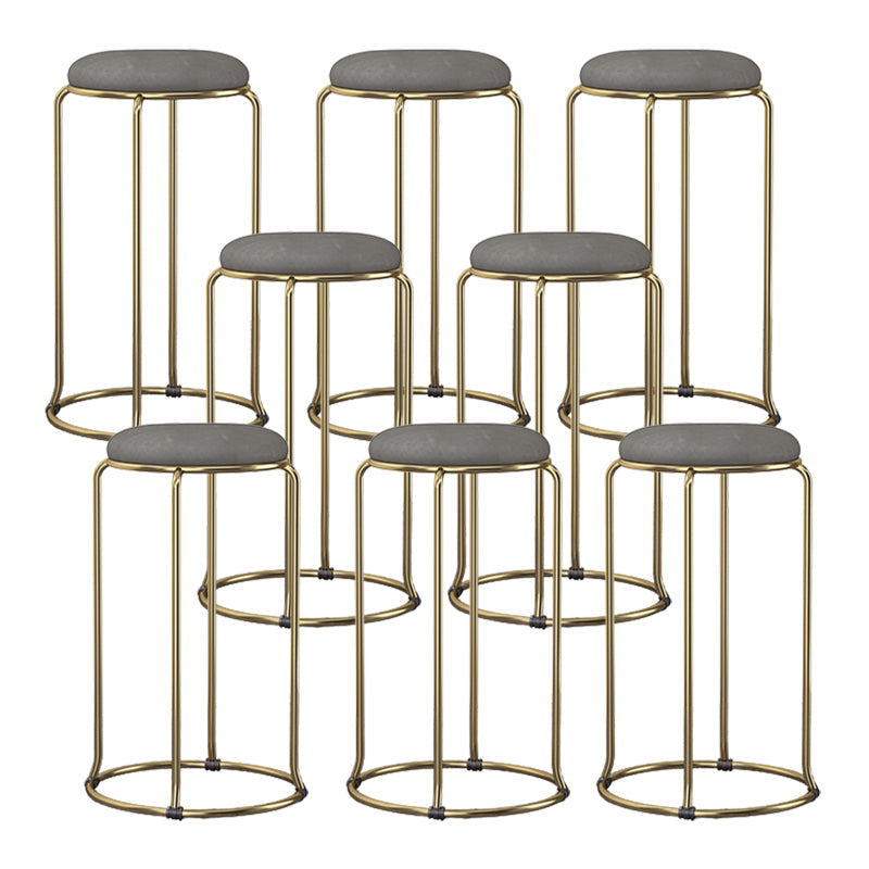 Glam Round Seat Counter Smoking in finta sedia in pelle e tessuto senza schienale