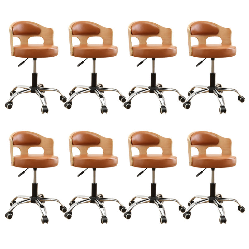 Eigentijdse metalen barkruk faux lederen ronde stoel aanrecht ontlasting met draaiing