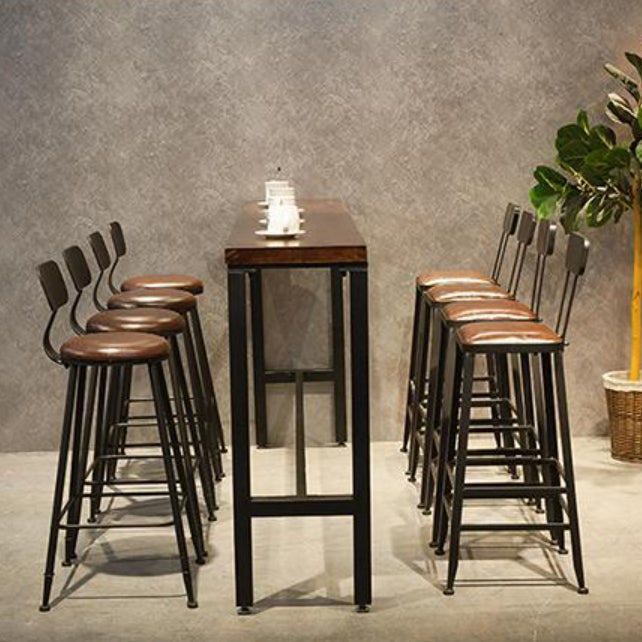 Tavolo da bar del patio rettangolo di rettangolo di rettangolo tavolo da cocktail marrone