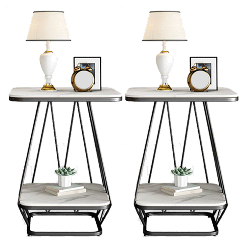 Metall Nachttisch unterer Regal Akzenttisch Nachttisch für Schlafzimmer