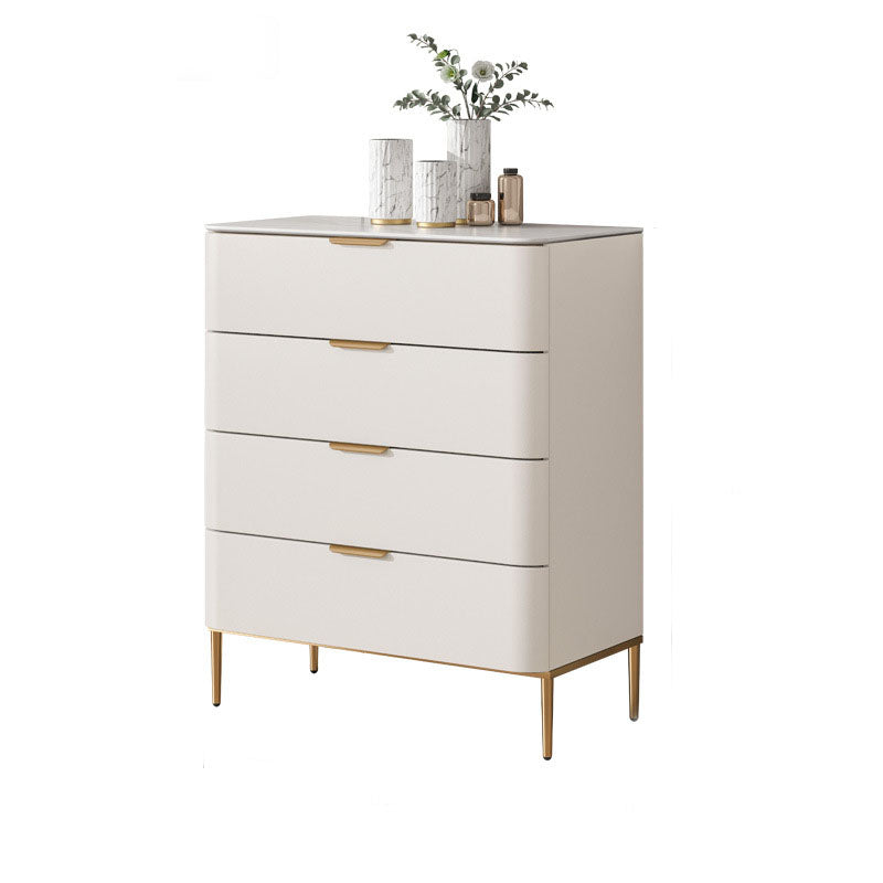 Solid Wood Glam Storage Chest Dresser Vertical Storage Chest with Metal Feet