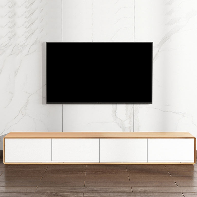 Nordic Simple TV Cabinet Modern Luxury Floor TV Cabinet for Living Room 94.5"L x 16"W x 14"H Natural Clearhalo 'furn' 'furn_tv_stands_entertainment_centers' 'Furniture' 'Living Room Furniture' 'TV Stands & Entertainment Centers' 'TV Stands & Media Storage Furniture' 'tv_stands_entertainment_centers' 5815199