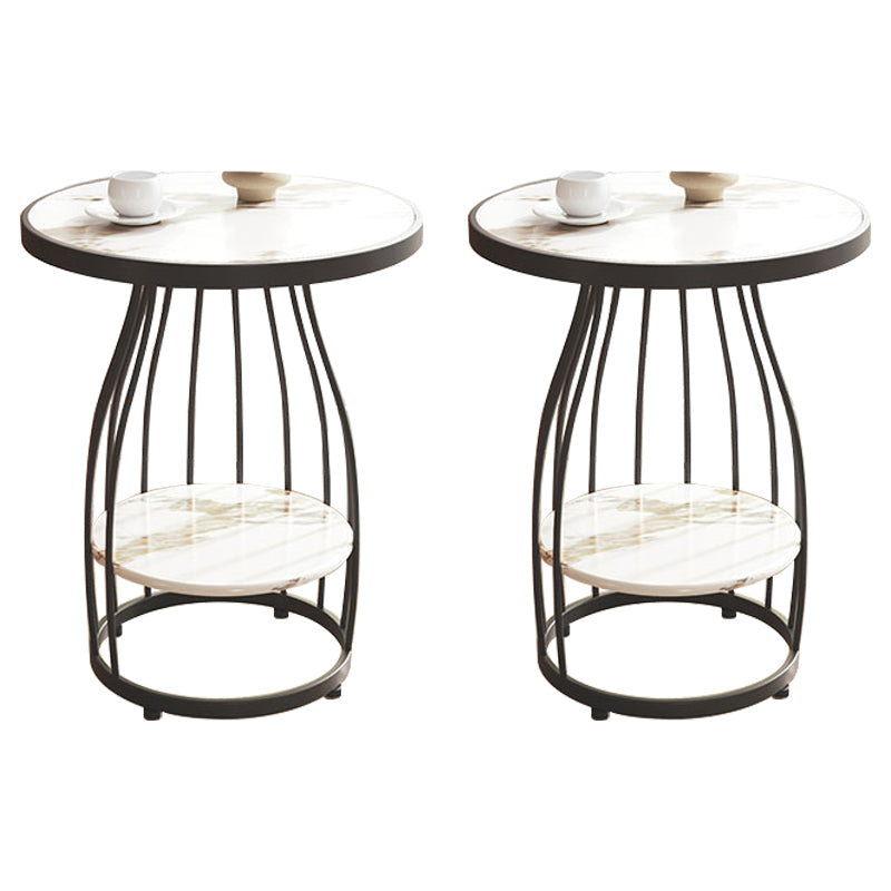 Table d'appoint à cadre moderne table de canapé rond avec rangement