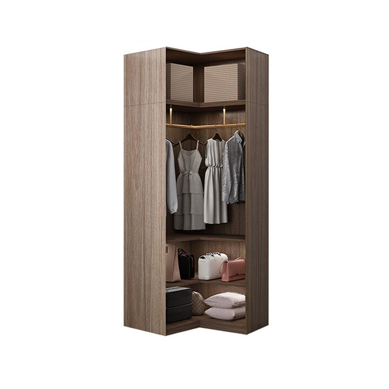 Contemporary Style Wardrobe Natural Colour Wooden Wardrobe Closet