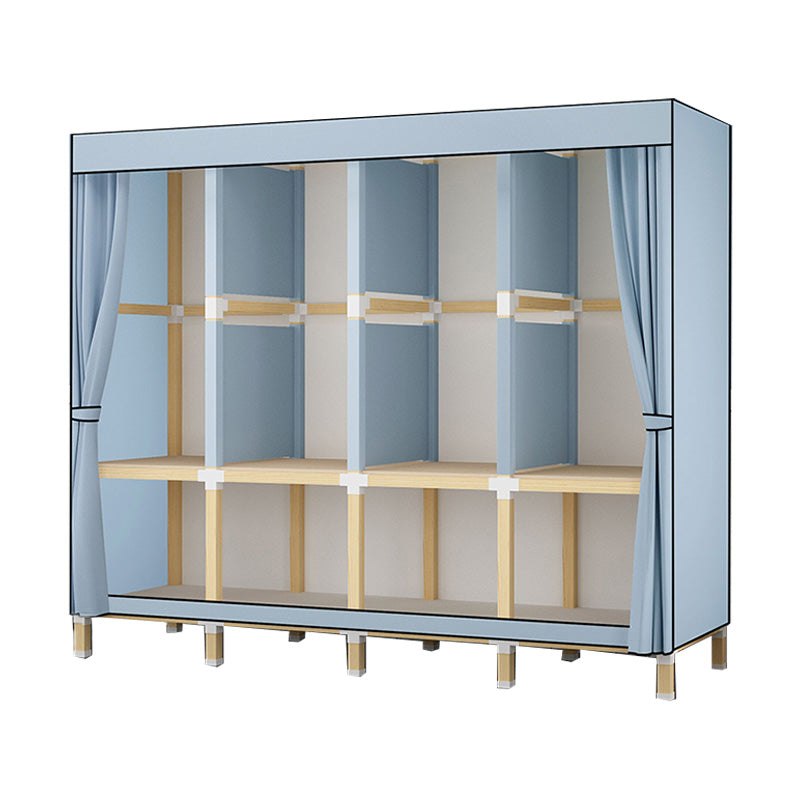 Contemporary Style Wardrobe Solid Wood Wardrobe Closet with Garment Rod