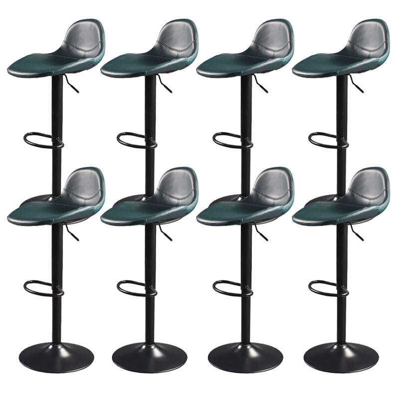 Taburetes de barra giratorios de cuero de altura ajustable contemporánea de altura ajustable