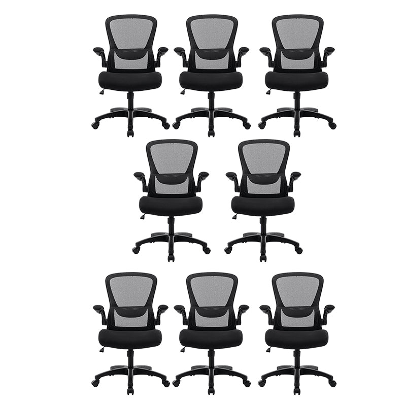 Sedia moderna sedia a maglia sedia a metà schiena con ruote in grigio/arancione/nero