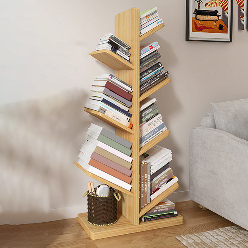 Modern Wood Bookshelf Geometric Vertical Open Shelf Bookcase 22"L x 11.8"W x 47.6"H Wood Clearhalo 'Bookcases' 'furn' 'furn_bookcases' 'Furniture' 'Office Furniture' 5821320