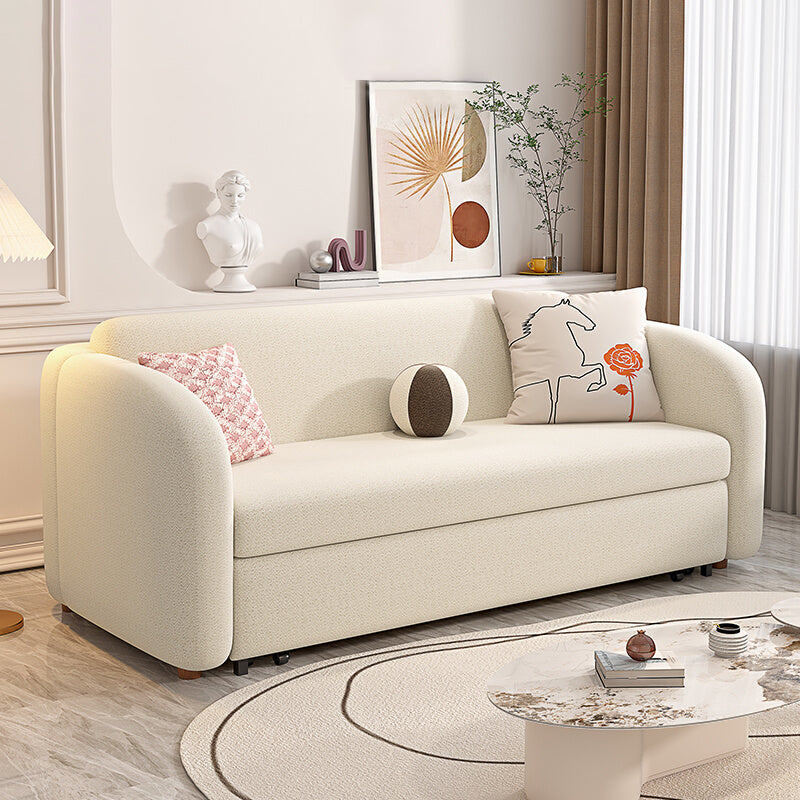 Eigentijdse beige bank bed smoking tuxedo armbank bed met 2 kussens