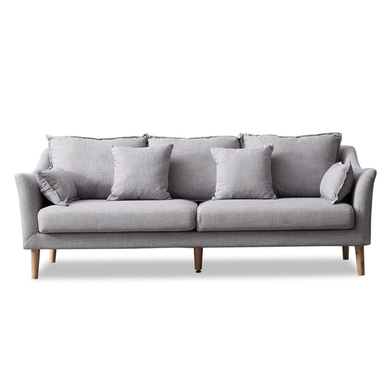 Modern Fabric Stationary Sofa 1/3-seat Flared Arm Sofa in Grey 83"L x 33.5"W x 27"H Latex Clearhalo 'furn' 'furn_sofas' 'Furniture' 'Living Room Furniture' 'Sofa' 'sofas' 5822190