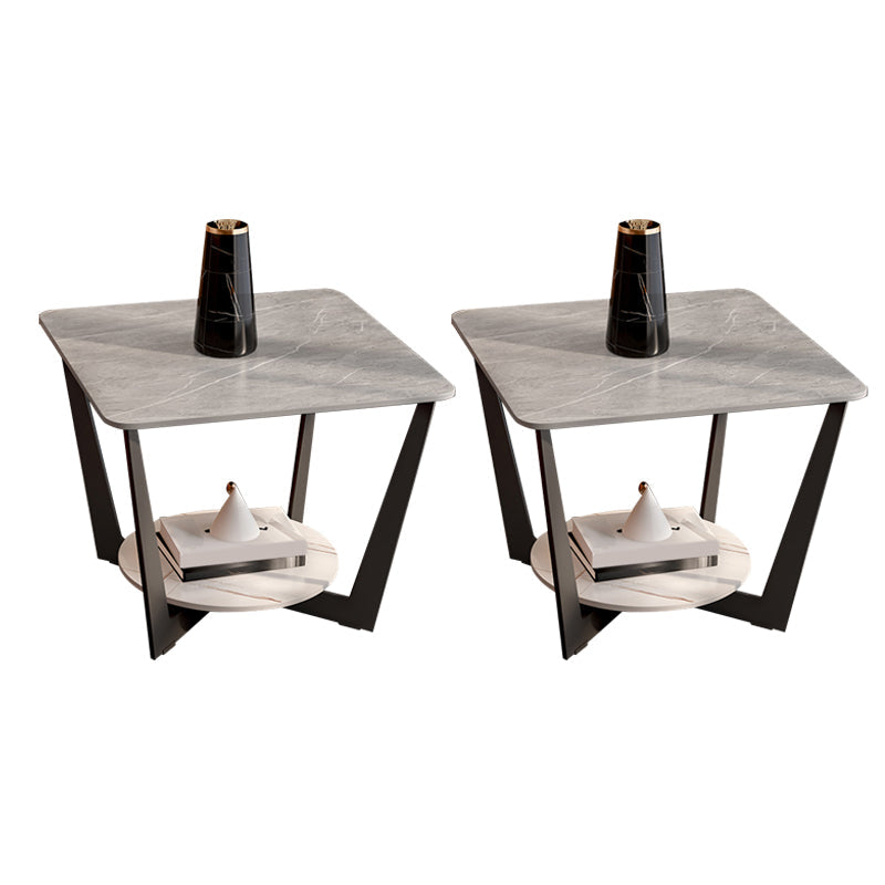 Table de la pizarra de las patas de la pizarra Tabla de extremo cuadrado moderno con almacenamiento