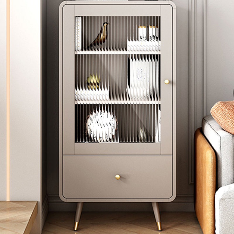 46.45'"Tall 1- Door Wooden Cabinet, Rectangle Accent Cabinet with Drawer Champagne Clearhalo 'Cabinets & Chests' 'cabinets_chests' 'furn' 'furn_cabinets_chests' 'Furniture' 'Living Room Furniture' 5826310