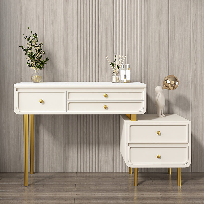 3/5 opbergladen make-up ijdelheid massief hout en stenen kaptafel