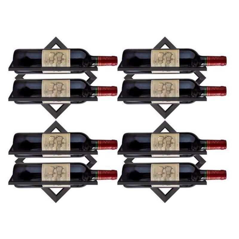 Wall Mounted Wine Holder Metal Home Wine Glass Stemware Rack Holder Wine Bottle Rack Black 4 Piece Set Clearhalo 'furn' 'furn_wine_racks' 'Furniture' 'Kitchen & Dining Furniture' 'Wine Racks' 'wine_racks' 5828202