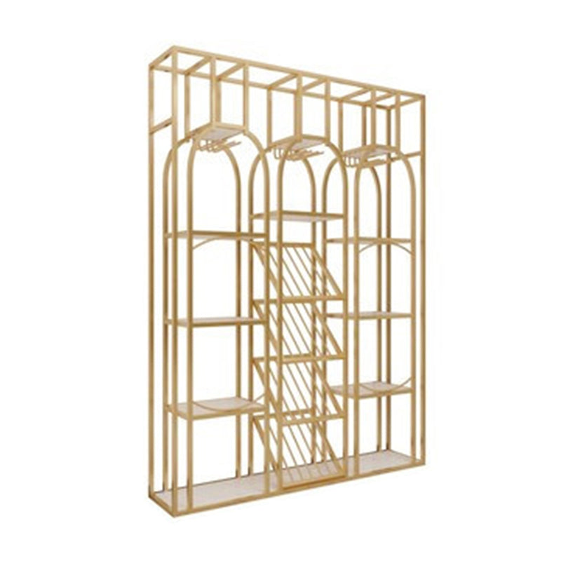 棚付きのメタルフロアワインボトル&ガラスラック工業用ワインラック