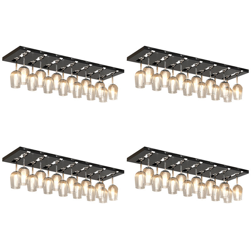 Hanging Modern Wine Rack 9.2"W x 0.8"H Wine Stemware Holder in Black/White