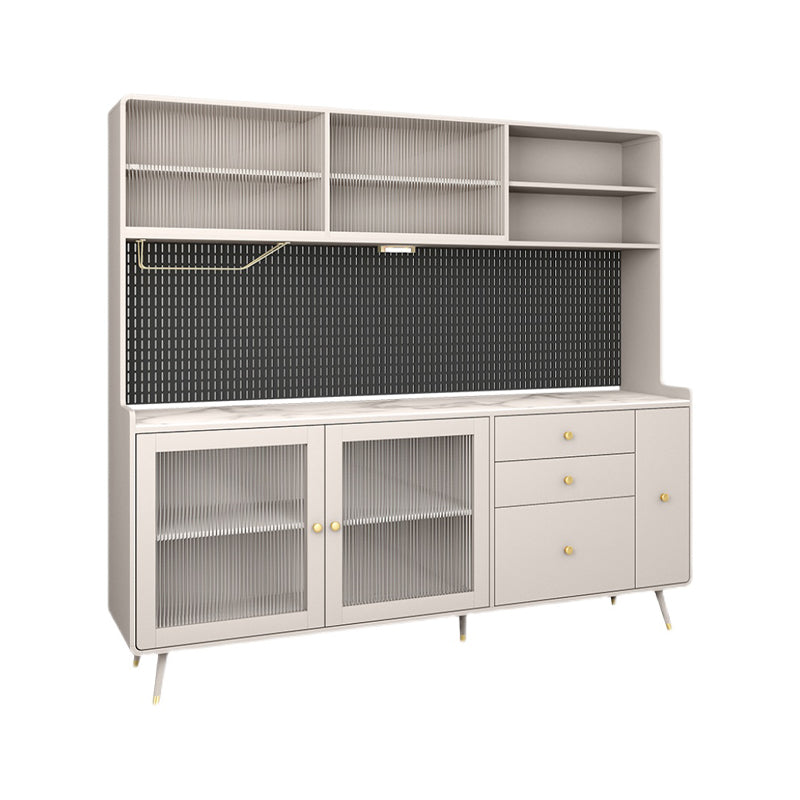 Artificial Wood Living Room Sideboard Gabinete Glam Credenza con cajones y almacenamiento
