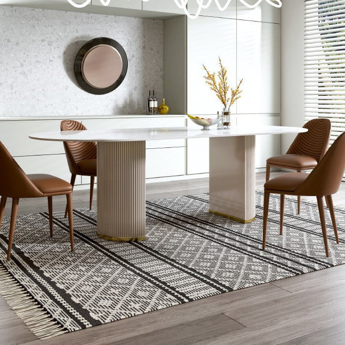 Table à manger standard ovale glamour