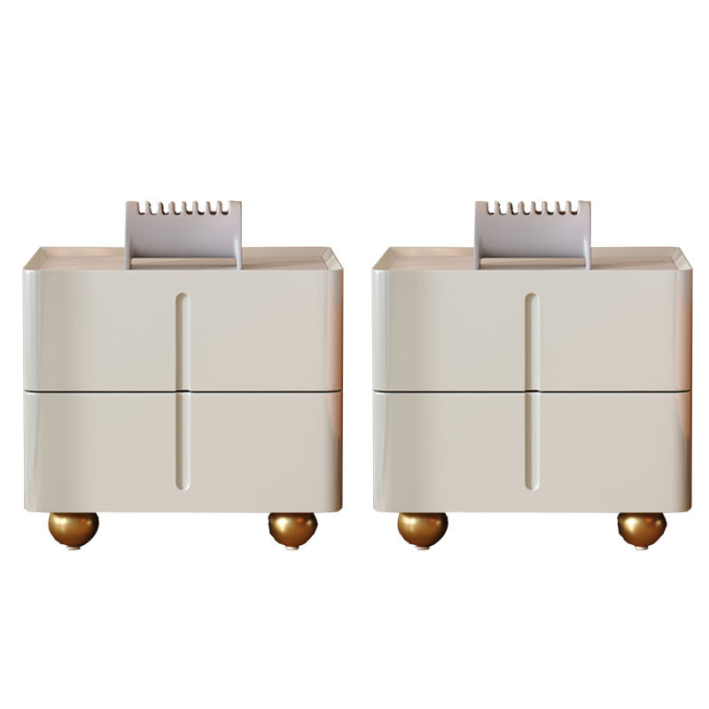 Faux Marble Bedside Gabinet 2 Cajones Cama de almacenamiento Noche