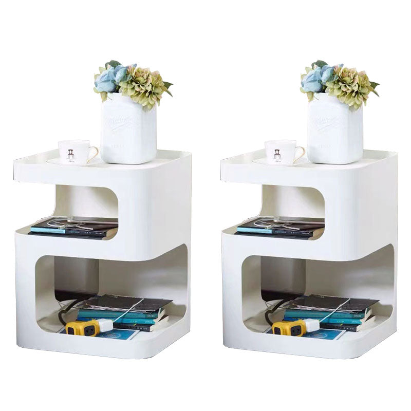 Comodino contemporaneo in metallo comodino aperto cabinetto