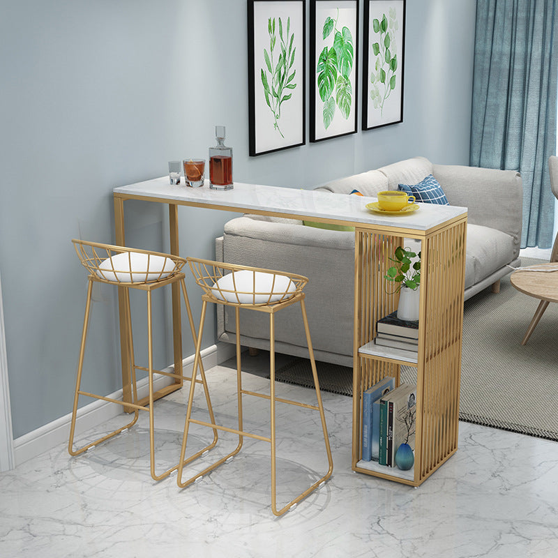 Nordique glam 1/3 pièces table de bar de barre de barre de comptoir en marbre rectangle pour la cuisine