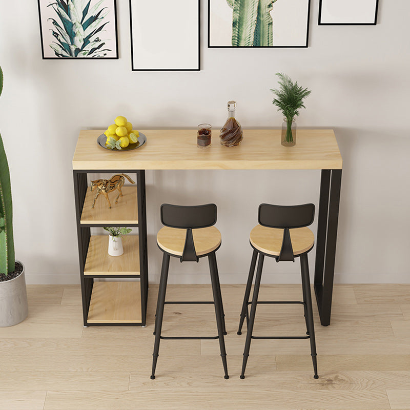 1/3 Pieces Modern Rectangular Pub Table Set Wooden Counter Table with High Stools 3 Pieces: Table, 2 Stools Clearhalo 'Bar Furniture' 'furn' 'furn_home_bar_bar_sets' 'Furniture' 'Home Bars & Bar Sets' 'home_bar_bar_sets' 'Kitchen & Dining Furniture' 5838688