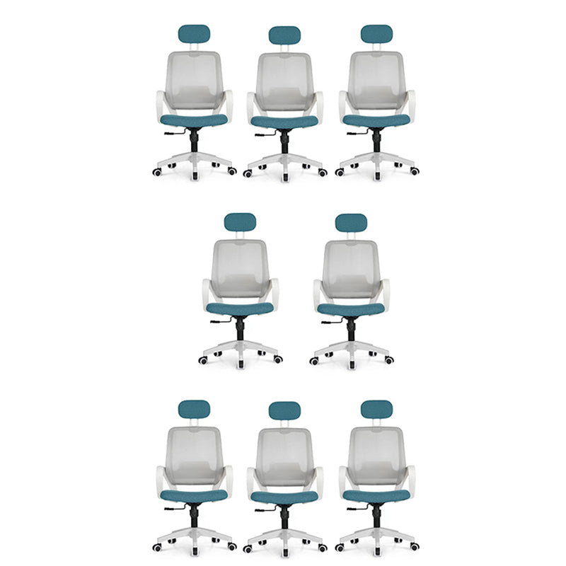 Silla de computadora moderna silla de reposapié fija silla de escritorio de nylon con ruedas