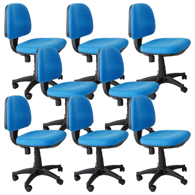 Modern Armless Upholstered Office Chair Slide Nylon Office Chair Blue 8 Piece Set Clearhalo 'furn' 'furn_office_chair' 'Furniture' 'Office Chairs' 'Office Furniture' 'office_chair' 5839958