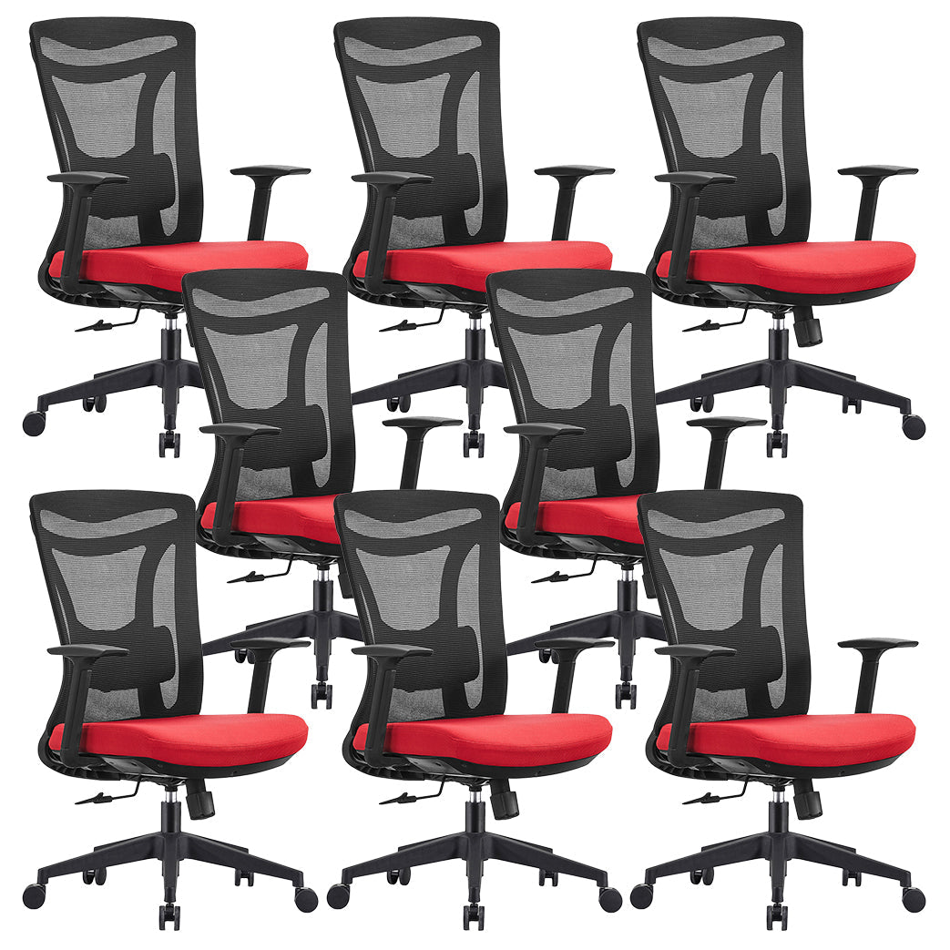 Modern Mesh Computer Chair High Back Chair with Adjustable Lumbar Support 8 Piece Set Clearhalo 'furn' 'furn_office_chair' 'Furniture' 'Office Chairs' 'Office Furniture' 'office_chair' 5840108